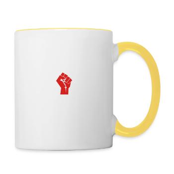 Ich bin perfekt KAUFMANN IM GESUNDHEITSWESEN png - Tasse zweifarbig - Weiß/Gelb - Rechts