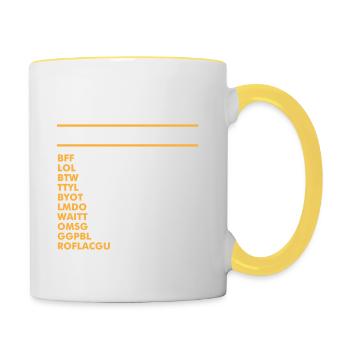 Funny Old People I Elderly I Senior Citizen - Contrasting Mug - white/yellow - Right