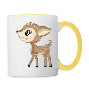Chevreuil - Mug contrasté - blanc/jaune - Droite