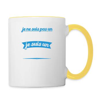 Je Ne Suis Pas Un Beau-papa Je Suis Un Papa Bonus - Mug contrasté - blanc/jaune - Droite
