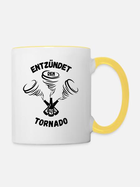 ENTZÜNDET DEN TORNADO - Tasse zweifarbig - Weiß/Gelb