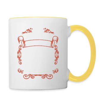 Vintage Flourish Cadeau Anniversaire Avril 1998 - Mug contrasté - blanc/jaune - Droite