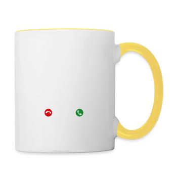 Le Handball M'appelle Et Je Dois Y Aller - Mug contrasté - blanc/jaune - Droite