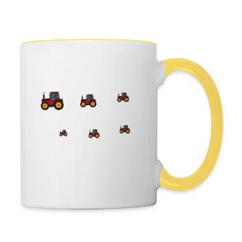 Ce Que Je Fais Pendant Mon Temps Libre Tracteur - Mug contrasté - blanc/jaune - Droite