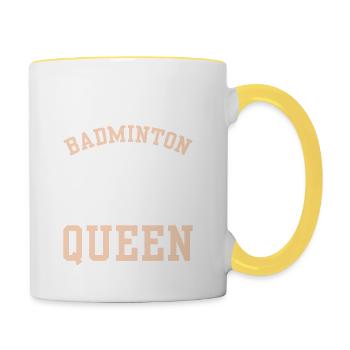 Badminton Queen - The Queen Of Badminton - Contrasting Mug - white/yellow - Right
