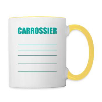 Le Tarif Horaire D'un Carrossier - Mug contrasté - blanc/jaune - Droite