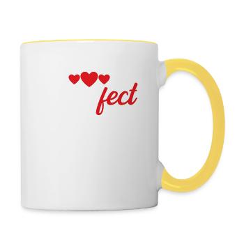 Père Fect Papa Fête Des Pères Meilleur Papa Humour - Mug contrasté - blanc/jaune - Droite