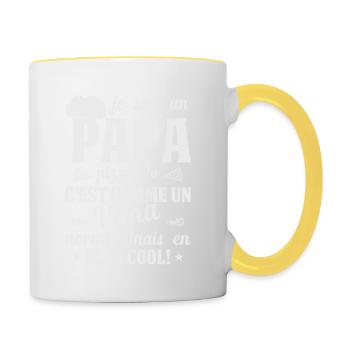 Pizza Cuisinier Restaurant Papa Italie Pizzeria - Mug contrasté - blanc/jaune - Droite