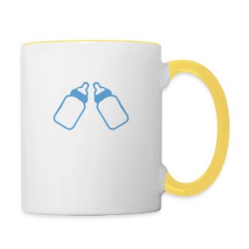 Parfois Je Vomis Quand Je Bois Trop Comme Parrain - Mug contrasté - blanc/jaune - Droite