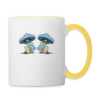 Champignon Forêt Idée Cadeau Nature Automne Hobby - Mug contrasté - blanc/jaune - Droite