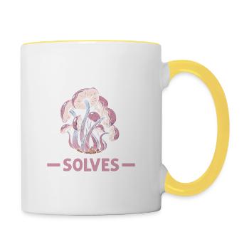 Mycology Mushrooms Nature Forest Gift Idea - Contrasting Mug - white/yellow - Right