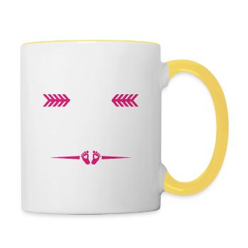 Bientôt Grande Sœur Enceinte Maman Grossesse - Mug contrasté - blanc/jaune - Droite
