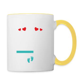 Je Vais Encore Être Papy En 2024 Cadeau Enceinte - Mug contrasté - blanc/jaune - Droite