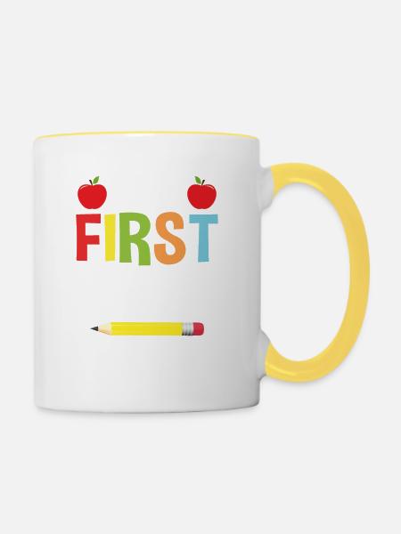 Hallo Erstes Jahr - Tasse zweifarbig - Weiß/Gelb