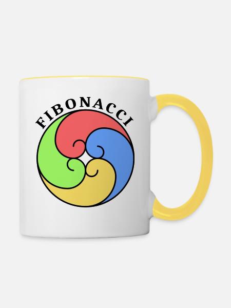Fibonacci - Tasse zweifarbig - Weiß/Gelb
