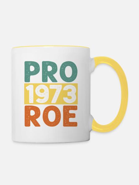 Pro 1973 Roe - Tasse zweifarbig - Weiß/Gelb