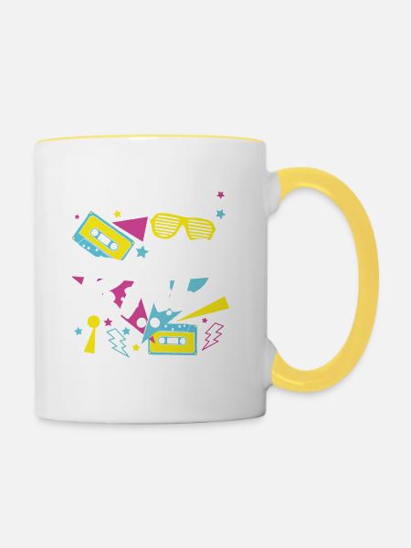 Total genial - Tasse zweifarbig - Weiß/Gelb