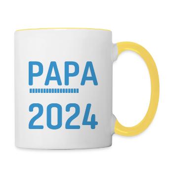 Futur Papa 2024 Père Idée Cadeau Fête Des Pères - Mug contrasté - blanc/jaune - Droite