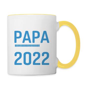 Futur Papa 2022 Naissance Cadeau Grossesse Père - Mug contrasté - blanc/jaune - Droite