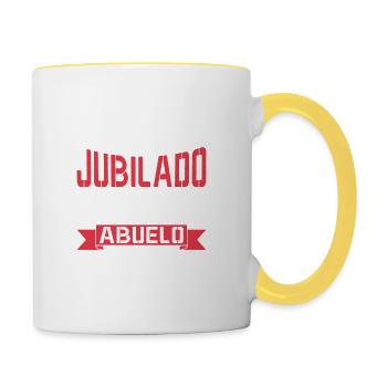 Papi Retraité Je Suis Un Grand-père Professionnel - Mug contrasté - blanc/jaune - Droite