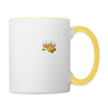 Un Mec Simple J'aime Les Tracteurs Et Les Apéros - Mug contrasté - blanc/jaune - Droite
