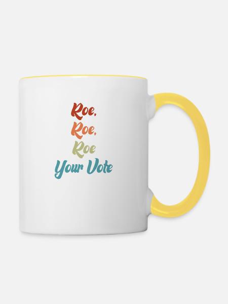 Roe deine Stimme - Tasse zweifarbig - Weiß/Gelb
