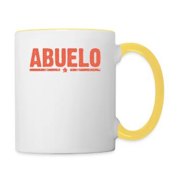 Papou l'homme le mythe la légende cadeau - Mug contrasté - blanc/jaune - Droite