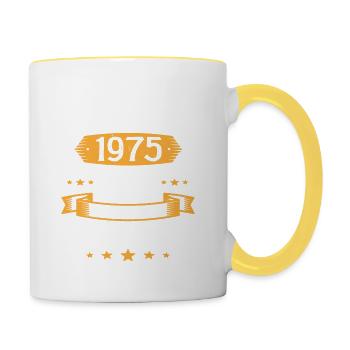 Mars 1975 48 Ans Que Je Suis Génial Anniversaire - Mug contrasté - blanc/jaune - Droite