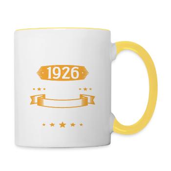 Mars 1926 97 Ans Que Je Suis Génial Anniversaire - Mug contrasté - blanc/jaune - Droite