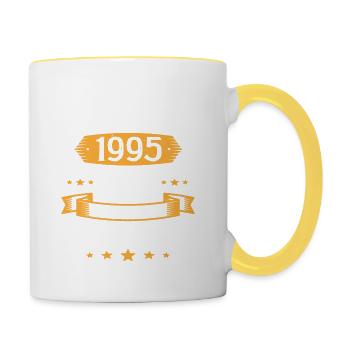 Mars 1995 28 Ans Que Je Suis Génial Anniversaire - Mug contrasté - blanc/jaune - Droite
