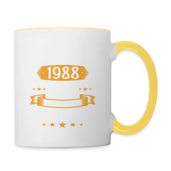 Mars 1988 35 Ans Que Je Suis Génial Anniversaire - Mug contrasté - blanc/jaune - Droite
