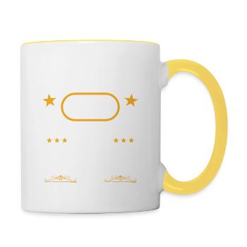 Anniversaire Vintage Idée Cadeau Février 1947 76 - Mug contrasté - blanc/jaune - Droite