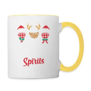 Christmas spirits - Contrasting Mug - white/yellow - Right