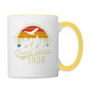 Einzigartig seit 1938 - Tasse zweifarbig - Weiß/Gelb - Rechts