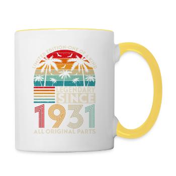 Legendary since 1931 all original parts - Contrasting Mug - white/yellow - Right