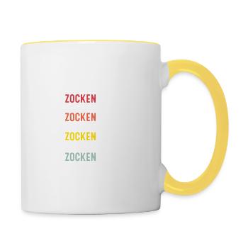 Funny Gamer Gaming Clothing Gift Der Perfekte Tag - Tasse zweifarbig - Weiß/Gelb - Rechts