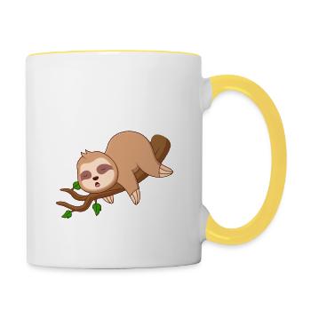 So Müde Wie Heute War Ich Seit Gestern Nicht Mehr - Tasse zweifarbig - Weiß/Gelb - Rechts