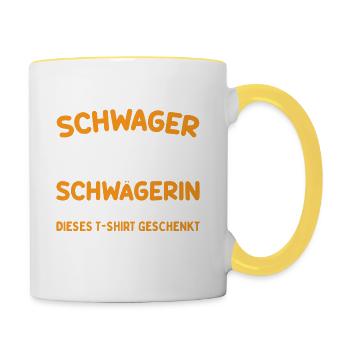 Stolzer Schwager - Tasse zweifarbig - Weiß/Gelb - Rechts