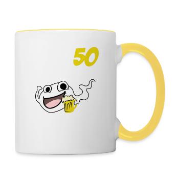 Vor 50 Jahren War Ich Mal Der Schnellste - Tasse zweifarbig - Weiß/Gelb - Rechts