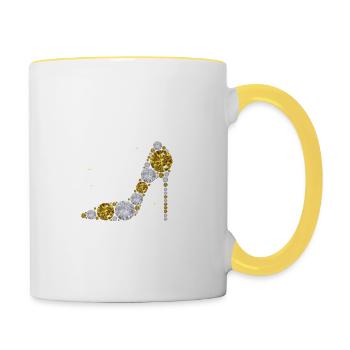 18th Birthday Girl Party Gift Guest Book Funny - Tasse zweifarbig - Weiß/Gelb - Rechts