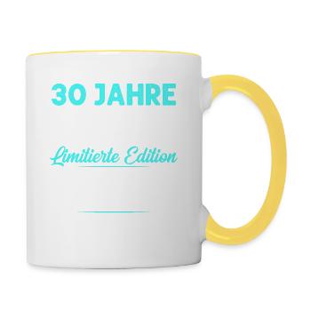 30 Jahre Im Dienst - Tasse zweifarbig - Weiß/Gelb - Rechts