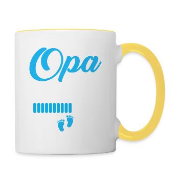 Opa 2023 - Tasse zweifarbig - Weiß/Gelb - Rechts