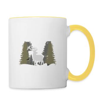 Mir Reicht's Ich Geh Menen Hochsitz - Tasse zweifarbig - Weiß/Gelb - Rechts