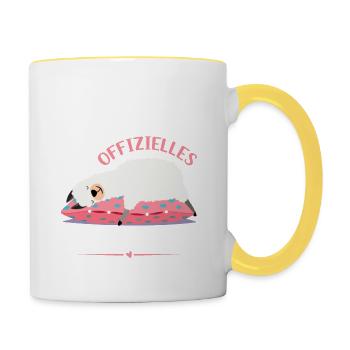 Mein Offizielles Schlafshirt - Tasse zweifarbig - Weiß/Gelb - Rechts