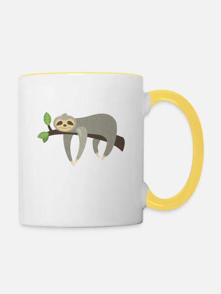 Hektik Ist Auch Keine Lösung - Tasse zweifarbig - Weiß/Gelb