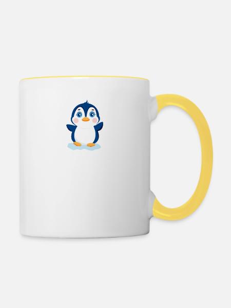 Guten Morgen Ganz Dünnes Eis Kaffee Spruch Lustige - Tasse zweifarbig - Weiß/Gelb