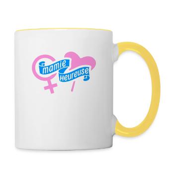 Mamie Cadeau Grand-mère Citation Humour Rigolo - Mug contrasté - blanc/jaune - Droite