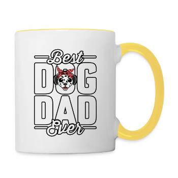 Best dad dog ever - Tasse zweifarbig - Weiß/Gelb - Rechts