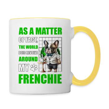 French Bulldog Funny Language - Contrasting Mug - white/yellow - Right