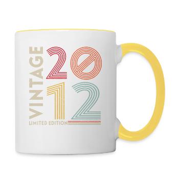 2012 Unikal - Tasse zweifarbig - Weiß/Gelb - Rechts